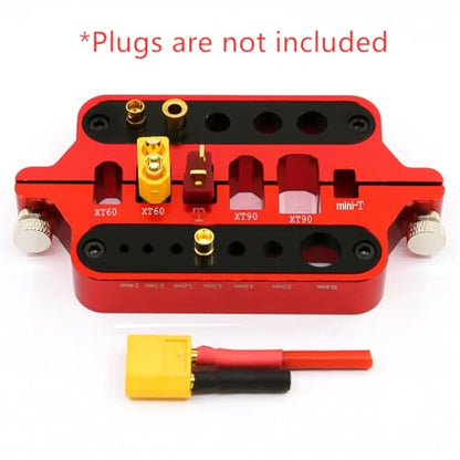 Aluminum Alloy RC Model RC Car Cable Connector Soldering Tool Holder Welding Tool RC Repair Tool Kit for XT60, XT90, T Plug, Mini T Plug (Red) - color: Red