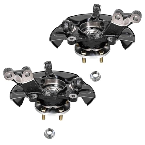 Detroit Axle - Front 4pc Steering Knuckles Kit for 03-08 Toyota Matrix, 2 | Steering Knuckles & Wheel Bearing Hubs 2 Outer Tie Rods 2003 2004 2005 2006 2007 2008 [4-Wheel ABS] Replacement - size: 4SU50495/Kit