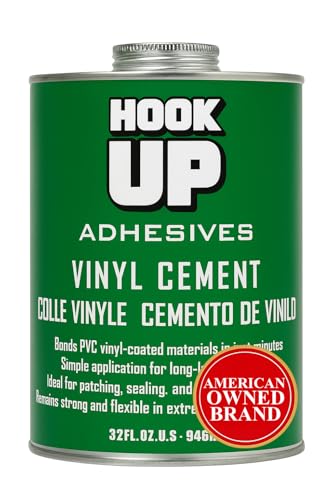 Adhesives Vinyl Contact Cement, Glue Waterproof, Fast-Drying Repair Adhesive for Pools, Inflatables, PVC, Air Mattresses, PVC Pipes, Tarps, Boats, Rafts, Upholstery Strong Bond, Cement 32 OZ - size: 32 oz