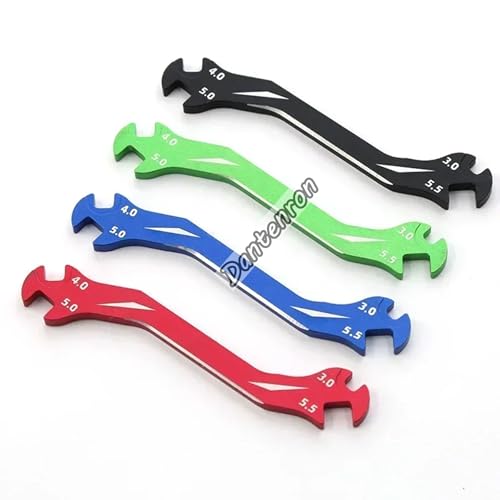 RC Multi-Function Wrench Turnbuckle Nut Ball Joint Remover 3mm 4mm 5mm 5.5mm Universal Repair Tool Aluminum Alloy for 1/10 1/8 1/24 Crawler Truck Off Road Car Boat Drone Airplane (Black) - color: Black