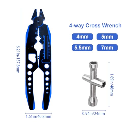 Metal Shock Absorber Pliers Ball Head Pliers Clip Multi-Function RC Tools for Traxxas Arrma Axial Redcat Losi Tamiya HSP HPI Exceed Cars (Black blue) - color: Black blue