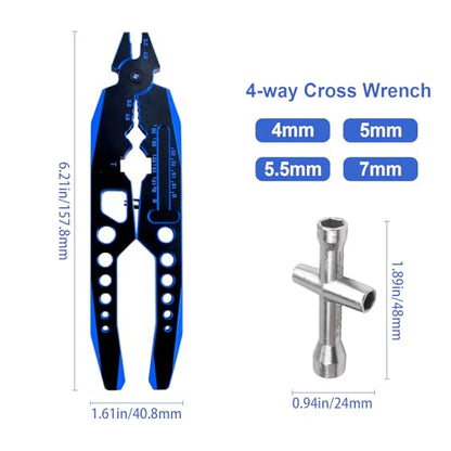 Metal Shock Absorber Pliers Ball Head Pliers Clip Multi-Function RC Tools for Traxxas Arrma Axial Redcat Losi Tamiya HSP HPI Exceed Cars (Black blue) - color: Black blue