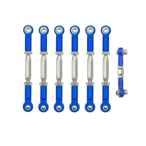 RC Links Linkage for Traxxas for Slash 4X4/2WD 1/10 rc Cars Upgrade Parts 1 Set 7 Pcs Metal Turnbuckle Camber Link End Adjustable Kit(Dark Blue) - color: Dark Blue
