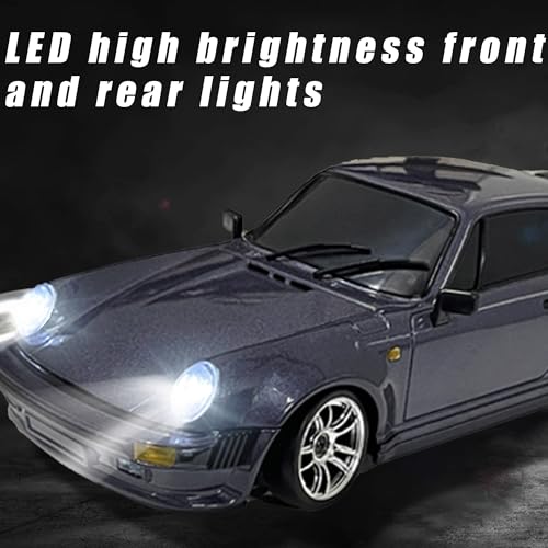 FLYCOLOR LD1898 1/18 RC Drift Car GTR R34 2.4GHz RWD with Gyroscope on-Road Alloy Body Shell Racing Cars Radio Control (Purple) - color: Purple