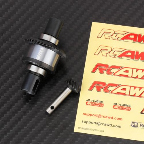 40T Front Differential #45 Steel Gears Diff Output Aluminum Diff Case with 14T Input Gear for Losi 1/10 Baja Rey Rock Rey Hammer Rey U4 Upgrade Parts (Titanium)