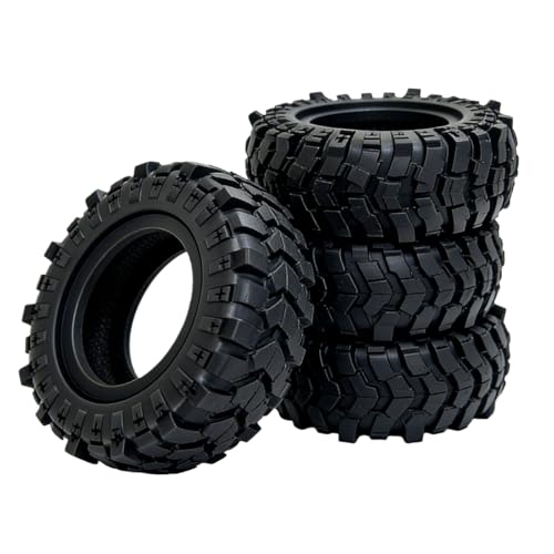4PCS 1.9 Crawler Tires 88mm OD 1/12 RC Tires with Foam Inserts, Mud Slingers 1.9 RC Crawler Tires Compatible with MN-82 MN99-S2 MJX H12P H12Y+ RC Crawler Car Upgrades