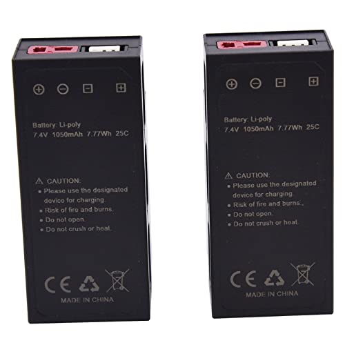 Blomiky 7.4V 2S 1000mAh 7.4Wh Lipo Rechargeable Battery and USB Cable Replacment for H16 H16BM H16PL H16DR RC Trucks / H16