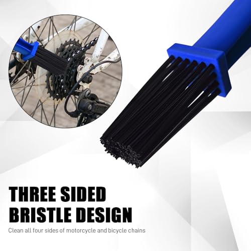 2PCS Bike or Motorcycle Chain Washer, Bicycle Cleaning Chain Double-Ended Brush, Black Durable Motor Chain Gears Cleaning Square Head Brushes, Universal Cleaning Tool (Blue/2PCS) - color: Blue/2PCS