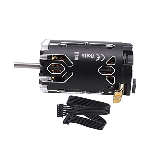 380 V2S Sensored Brushless Motor 10.5T Super Lightweight Brushless Motor for 1/12 1/14 RC Car Black Aluminum