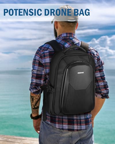 PEKREWS Case for Potensic Atom 2, Large Backpack for Atom 2/SE/3-Axis/LT | Fits 15.6'' Laptop, 30L Travel Drone Backpack, for Fly More Combo Drone Accessories (Not for RC PTD 1 Remote Controller)