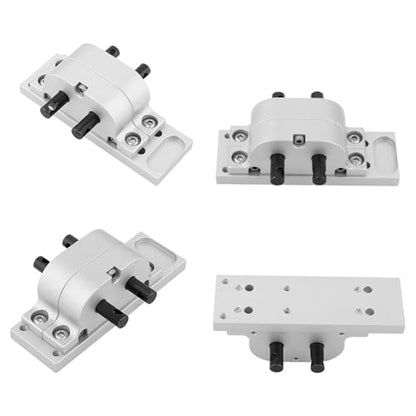 Metal Alloy 1:1 Transfer Case Gearbox Transmission with Mount Plate for Axial SCX10 D90 1/10 RC Crawler 1/14 Tamiya Tractor Truck Upgrade Parts (Silver) - color: Silver