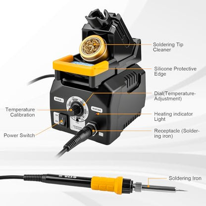 Siziviki 936A I Soldering Station Iron Kit, 45W | Micro Soldering Practice Set for Electronics, ESD-Safe, Minimalist Operation, Fast Heating & Temp Control 302°F–572°F