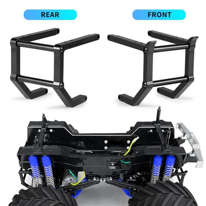 Aluminum Alloy Front and Rear Bumper Mount RC Crawler Car High Simulation CNC Metal Servo Mount Bumper Set Compatible with 1/10 Tamiya Clod Buster-4×4×4 RC Car Upgrade Parts