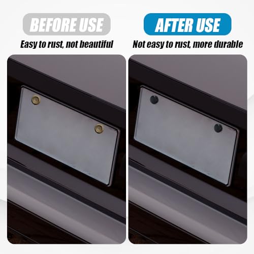 deemars License Plate Screw Kit, 8 Sets Stainless Anti Theft License Plate Screws, Anti-Rattle & Rust-Proof Bolts for Securing License Plates Frames or Covers on Cars, Trucks, SUVs - color: Black-8-Set
