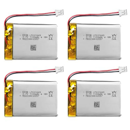EEMB 4PACK Lipo Battery 3.7V 1100mAh 603449 Rechargeable Wire JST 2.0mm