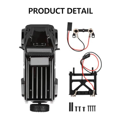 SCX24 Body Magnetic Stand with Lights for SCX24 Upgrades | PC Front and Rear Body for SCX24 Bronco JLU C10 Basecamp 1/24 RC Crawler - style: Black