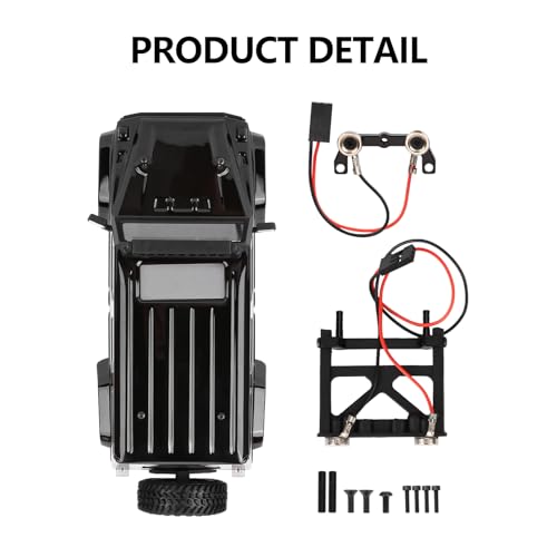 SCX24 Body Magnetic Stand with Lights for SCX24 Upgrades | PC Front and Rear Body for SCX24 Bronco JLU C10 Basecamp 1/24 RC Crawler - style: Black