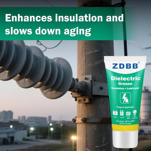 ZDBB Silicone Dielectric Grease for Electrical Connectors, Die Electrical Contact Grease Spark Plug, Battery Terminal, Marine Automotive Waterproof Insulation Protection with Brush 1oz (2pcs) - size: 2 Pack(1 OZ)