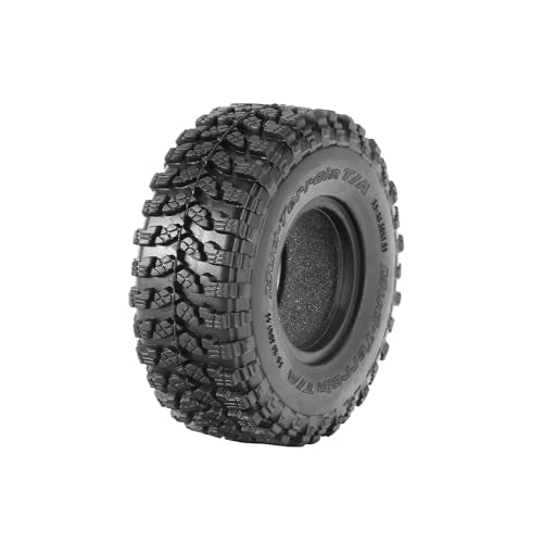 RC Car Tires,WONFAST 4PCS 1.55 inch Mud Wheel Tyre Terrain Crawler Rubber Tires Foam Insert for 1:10 RC Crawler Car for Axial 90069 TF2 D90 CC01 LC70 Tamiya MST JIMNY UTB18(90MM-B) - color: 90mm-b