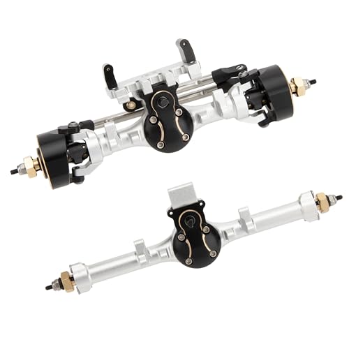 MEUS RACING 5mm ISO V2 SCX24 Axles with 3-Section CVD for Axial 1/24 SCX24 RC Crawler (Silver) - color: Silver