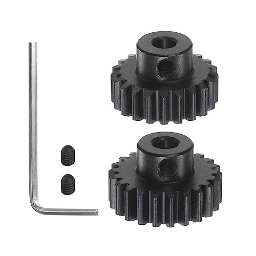 HARFINGTON Mod 1 M1 Pinion Motor Gear Set 2pcs 21T 22T Fit 5mm RC Motor Shaft M1 Pitch Gears for RC Car, with Hex Key - style: 21T 22T