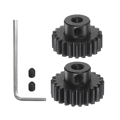 HARFINGTON Mod 1 M1 Pinion Motor Gear Set 2pcs 21T 22T Fit 5mm RC Motor Shaft M1 Pitch Gears for RC Car, with Hex Key - style: 21T 22T