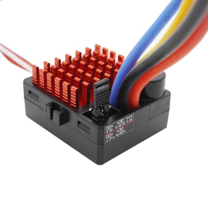 60A Brushed ESC Electronic Speed Controller Waterproof for 1/10 RC Car RC Boat for use with 540/550 Motors (XT60 Plug)