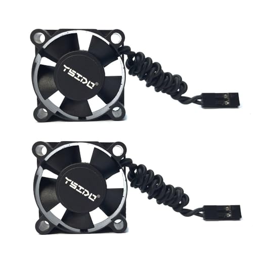 2Pack YSIDO RC Motor Cooling Fan Heatsink 3010 3510 4010 Cooler DC 5-8.4V Compatible with HSP HPI Wltoys Himoto Tamiya Redcat 1/10 1/8 RC Car Truck Boat 3650 540 550 4268 4274 Motor (2pcs 3510 Fan)