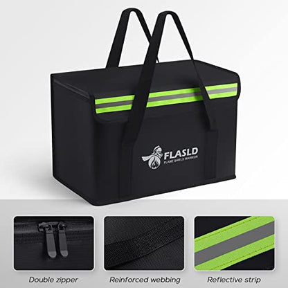 FLASLD Large Fireproof Lipo Bag for 100Ah Lithium Battery Storage and Charging, 14 x 7.8 x 9.5in Waterproof Box for Documents and Valuables - color: 14 x 7.8 x 9.5inch