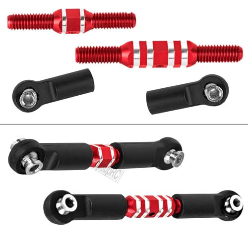RC Aluminum Adjustable Turnbuckles Camber Links Toe Link Upgrades Part for 1/10 Senton/Granite/Vorteks 3S BLX(Mega 550).Alloy Adjustable Turnbuckles Hops Up.Red(6PCS) - color: Red(for 1/10)