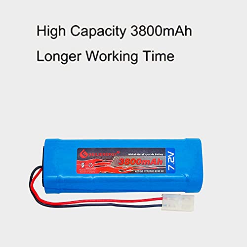 7.2V RC Battery Pack(1 Pack) 3800mAh High Capacity 6-Cell NiMH Flat Battery Pack w/Standard Tamiya Connector+7.2V Smart Charger(1 PCS) - size: 1 PACK 7.2V 3800mAh battery +1PACK charger