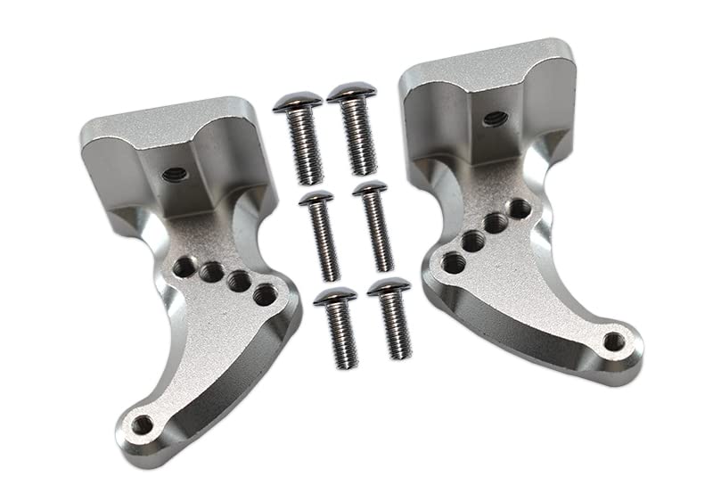 GPM For Traxxas E-Revo 2.0 VXL Brushless (86086-4) Upgrade Parts Aluminum Rear Wing Mount - 2Pc Set Silver
