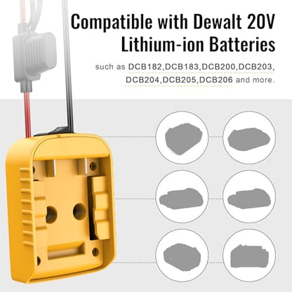 2 Packs Power Wheel Adapter Compatible with Dewalt 20V Battery, Converter Kit with Switch & Fuse & Wire Terminals & 12 AWG Wire for DIY RC Car Toys Robotics - color: 2-PACK