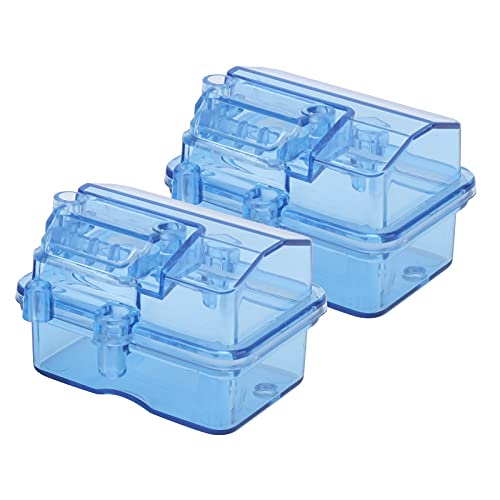 RC Waterproof Receiving Box, 2Sets RC Receiver Box Radio Receiver Protector Waterproof Receiving Box for RC Car Boat Transparent Blue