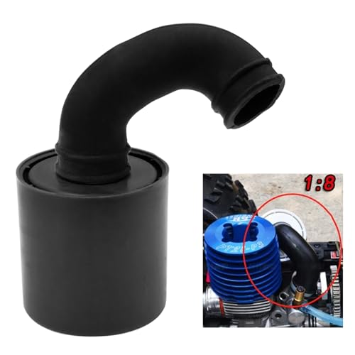1/8 RC Car Plastic Air Filter Cleaner with Element Sponge Fit SH.28 Engine Upgrades Part For 1:8 RC Nitro Monster Trucks Off Road Buggy Cars Redcat Arrma HSP Himoto Losi 8IGHT HPI (Black) - color: Black
