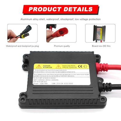 2PCS DC 12V 35W Xenon HID Ballast, Ultrathin HID Ballast Control Unit Automotive Headlight Stabilizer, Super Slim Design Xenon Lamp Replacement Ballast Kit, Car Accessories - size: 35W