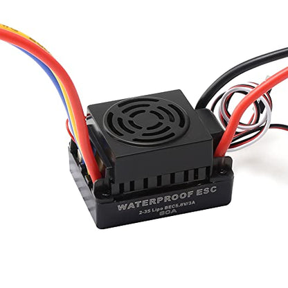 GoolRC 60A Brushless ESC 2-3S Waterproof Electric Speed Controller with 5.8V/3A BEC for 1/10 Off Road RC Buggy Car