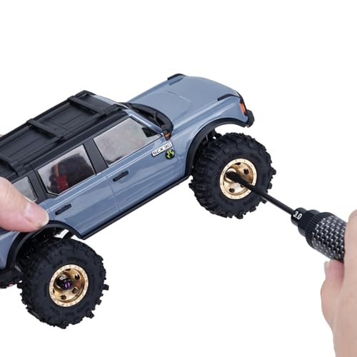 Carbon Fiber Handle Tool with High Speed Steel Screwdriver bit Set 2.0mm+ Phillips Screwdriver 3.0mm Hex Nut Driver for 1/30 Axial SCX30 Ford Bronco Jeep Wrangler JLU