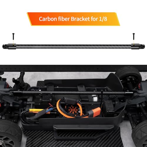 Que-T 1/8 RC Carbon Fiber Center Brace Bar for Arrma Vendetta Infraction 3S BLX Central Chassis Support Bar Upgrade (Black) - color: Black