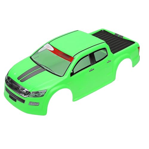 Vikye 1/10 RC Truck Body Shell, Lightweight Clear Pattern Replacement RC Car Shell with Precise Fit, for 26cm Wheelbase Remote Control Vehicles (Green) - color: Green