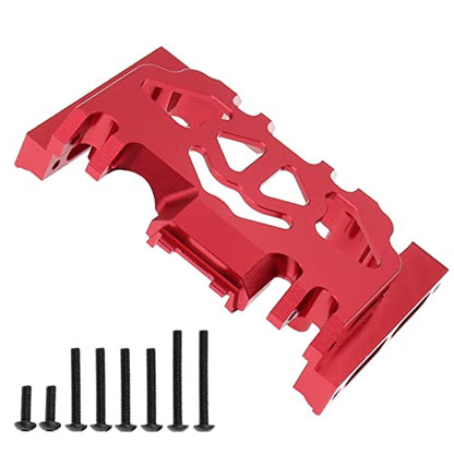 Aluminum Alloy Gearbox Mount Base Chassis Skid Plate Compatible with 1/10 Traxxas TRX4 TRX-4 82056-4 Defender Bronco Blazer G500 RC Car Upgrade Parts (Red)