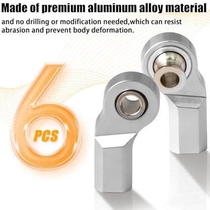 6PCS M3 Tie Rod End Joint Bend Ball Head Holder Linkage Aluminum 4.8mm Ball Cup Compatible with 1/10 Axial SCX10, Traxxas TRX-4, Tamiya CC01, Redcat Gen7, HSP RC Crawler/Trucks (Silver) - color: White