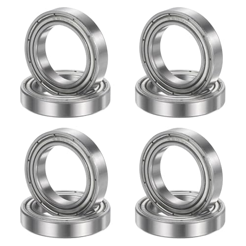 uxcell 8Pcs 6803ZZ 17mmx26mmx5mm Deep Groove Ball Bearings, Double Metal Shielded Bearing Steel ABEC5 High Performance for Industrial Machinery Precision Transmission, Silver - size: 6803ZZ 17mmx26mmx5mm