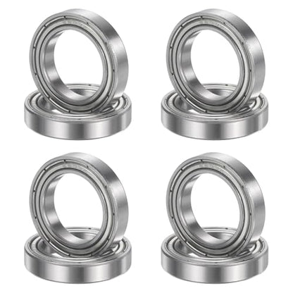 uxcell 8Pcs 6803ZZ 17mmx26mmx5mm Deep Groove Ball Bearings, Double Metal Shielded Bearing Steel ABEC5 High Performance for Industrial Machinery Precision Transmission, Silver - size: 6803ZZ 17mmx26mmx5mm