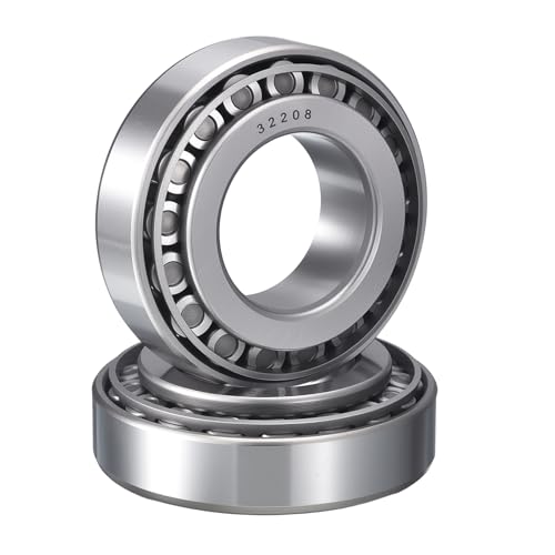 2 Pack 32208 Tapered Roller Bearing Cone and Cup Set | 40mm Bore 80mm OD 25mm Cup Width, Chrome Steel Taper Bearings Set, ABEC-3 - size: 32208