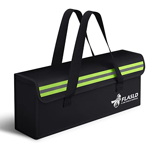 FLASLD E-Bike Battery Safe Bag Explosionproof - Large Capacity Fireproof Lipo Bag for Ebike Battery Charging and Storage (19.3 x 4.3 x 7in) - color: 19.3 x 4.3 x 7inch