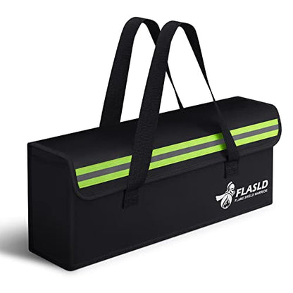 FLASLD E-Bike Battery Safe Bag Explosionproof - Large Capacity Fireproof Lipo Bag for Ebike Battery Charging and Storage (19.3 x 4.3 x 7in) - color: 19.3 x 4.3 x 7inch