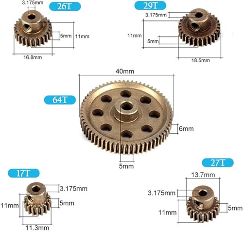 Differential Main Metal Spur Gear,Durable and Long Lasting 64T Main Gear,Not Easily Worn Out Gear Motor,for HSP Brontosaurus 1/10 Truck 94111