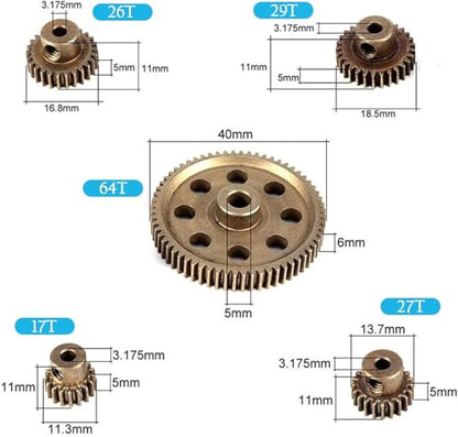 Differential Main Metal Spur Gear,Durable and Long Lasting 64T Main Gear,Not Easily Worn Out Gear Motor,for HSP Brontosaurus 1/10 Truck 94111