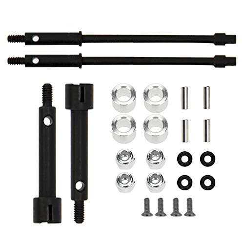 RC 4mm Widen Wheel Axle CVD Front Rear Joint Drive Shaft Upgrade Parts Compatible with Axial SCX24 90081 1/24 RC Crawler
